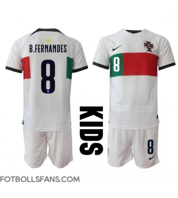 Portugal Bruno Fernandes #8 Replika Bortatröja Barn VM 2022 Kortärmad (+ Korta byxor)